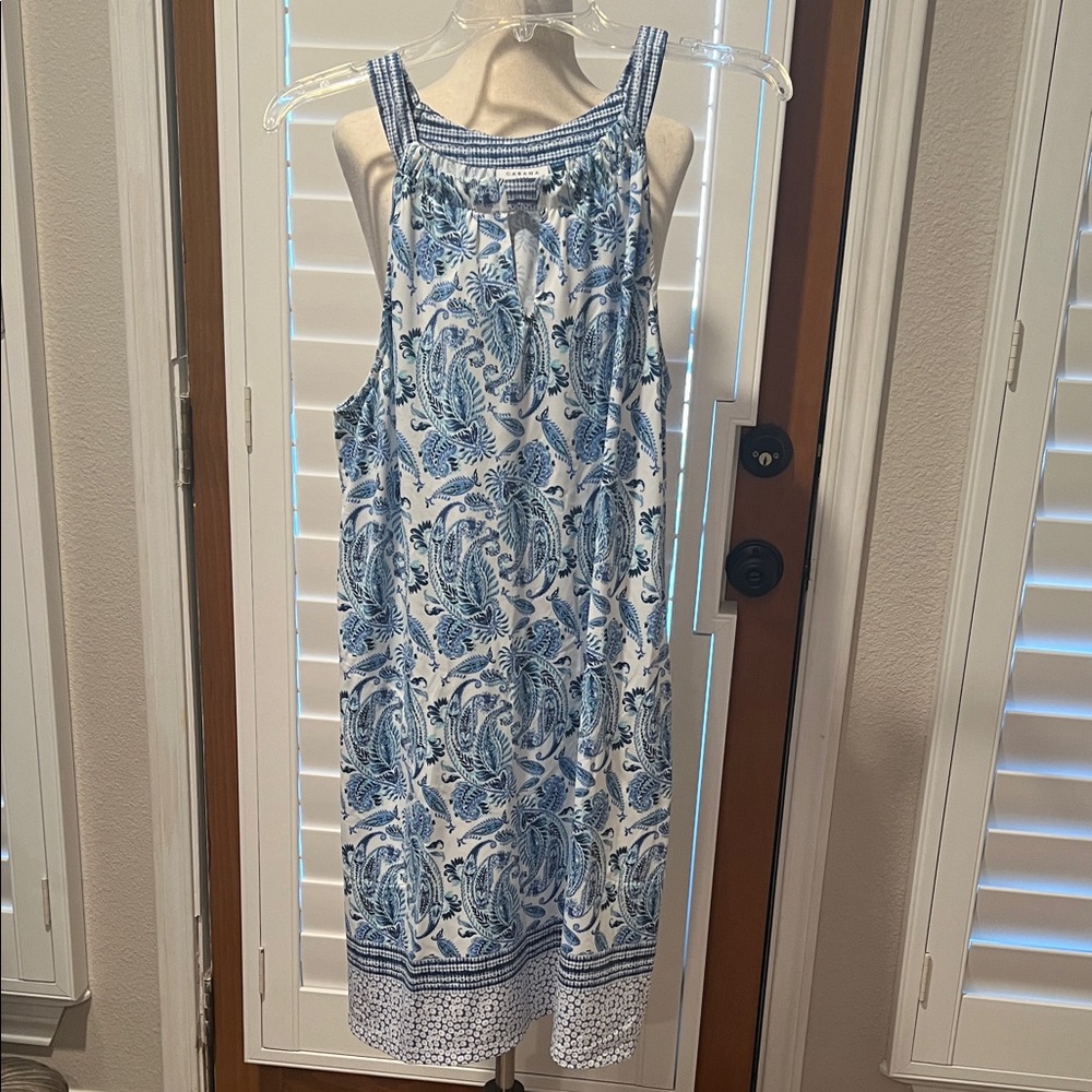 Cabana Life Blue  Paisley Sleeveless Dress L